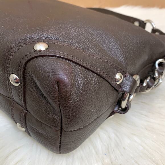 COACH Dark Brown Pebbled Leather CARLY Hobo Shoulder Bag F15251 - Picture 8 of 16